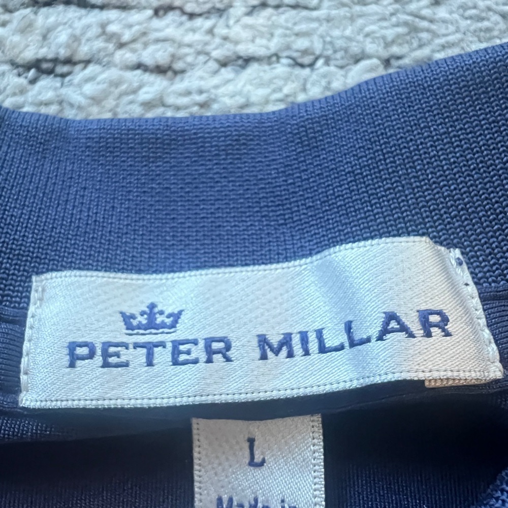 Peter Millar Navy Blue Solid Performance Jersey G… - image 3